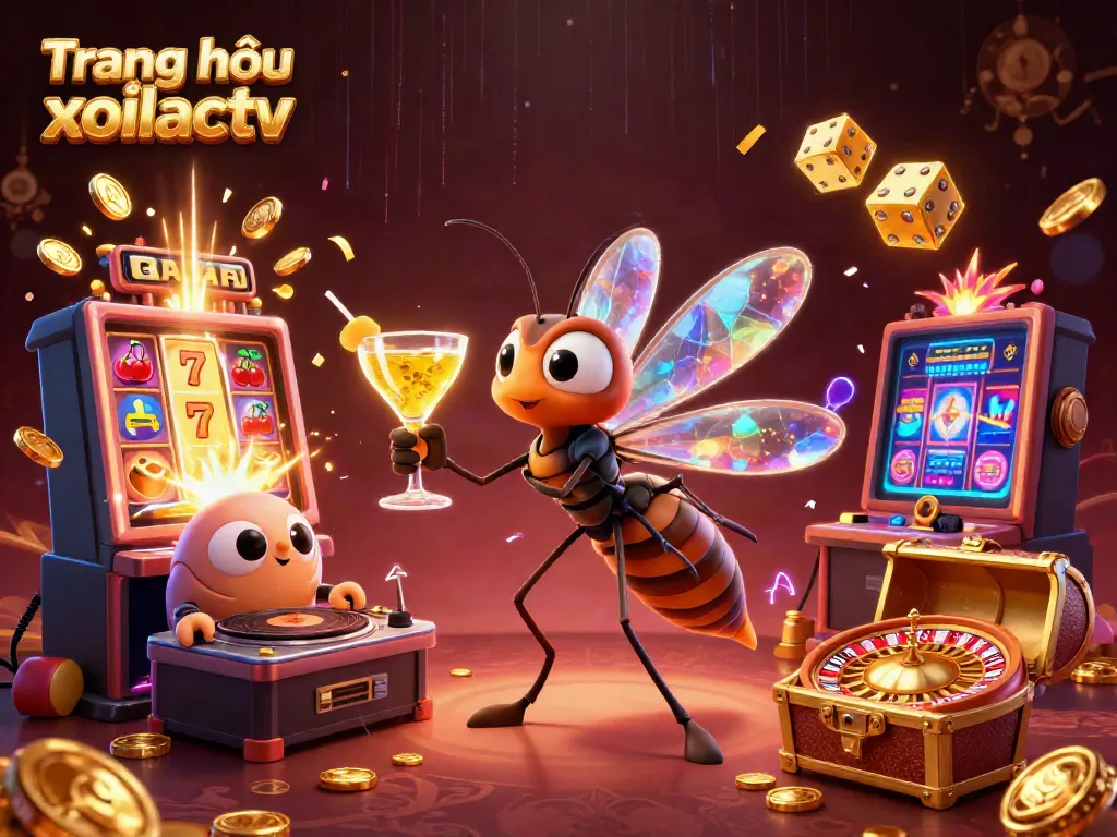 Experience the excitement of Trang chủ xoilactv with a lively casino scene featuring a vibrant mascot and engaging elements.