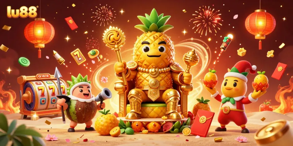 Participate in exciting slot games at lu88, enjoying a vibrant beach casino scene.