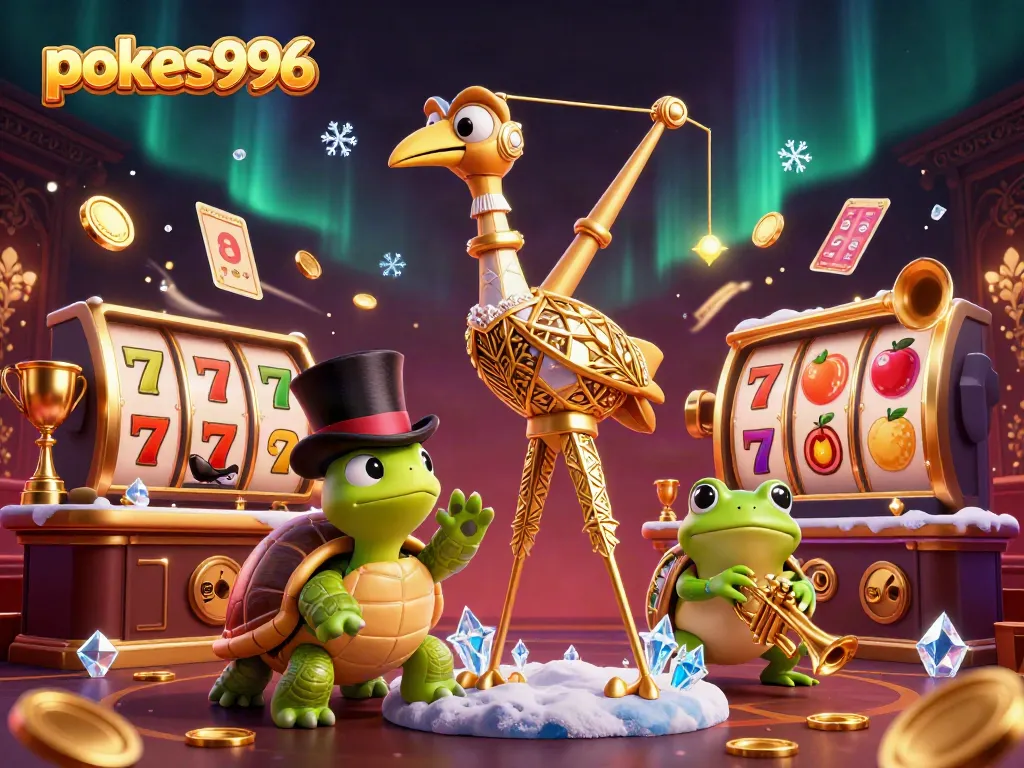Experience the thrilling gameplay of pokies996 with vibrant casino elements in a dynamic 3D scene.