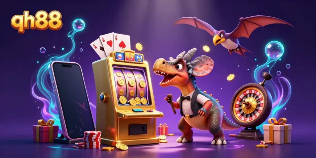 Experience qh88's vibrant casino world with dynamic characters and game elements bursting with excitement.