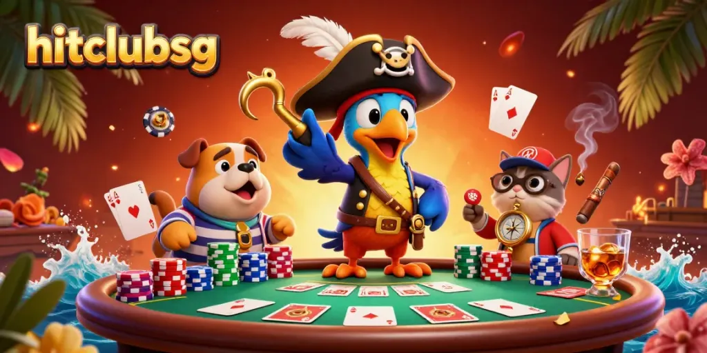 Experience the thrill of hitclubsg with our 3D pirate poker adventure featuring colorful poker chips and vibrant characters.