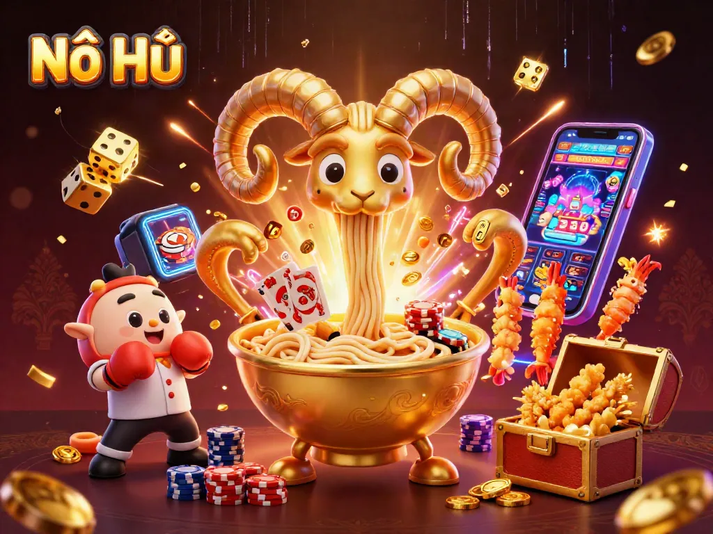 Spin the Nổ Hũ slot machine to experience exploding jackpots with vibrant casino visuals.