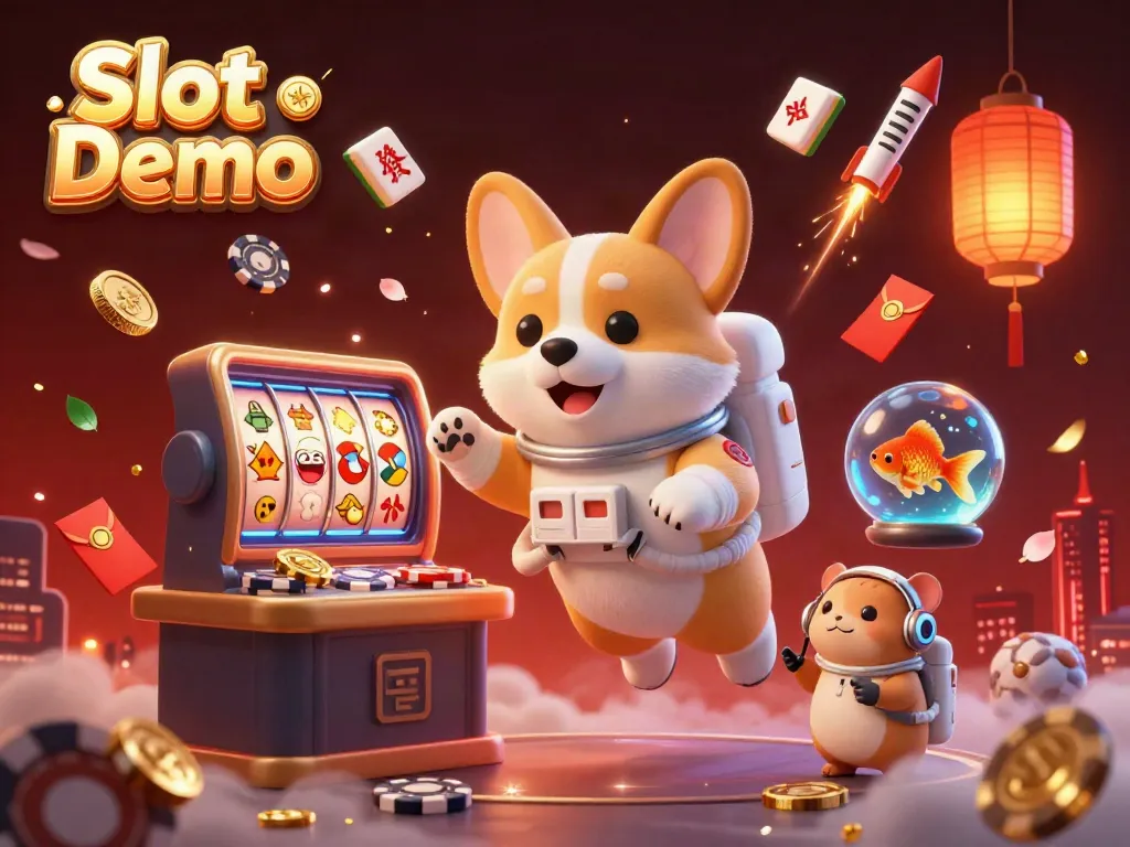 Experience thrilling Slot Demo games with a captivating space casino theme featuring a corgi and friends.