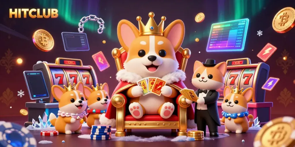 Engage with HITCLUB's thrilling gaming atmosphere featuring vibrant slot themes and crypto elements.