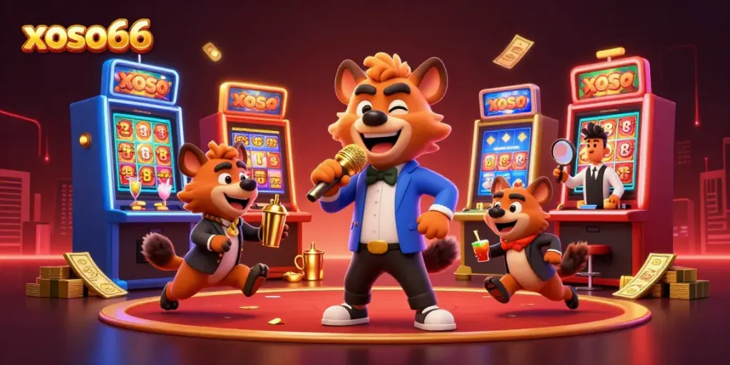 Experience the vibrant energy of xoso66 as hyena characters bring the casino scene to life