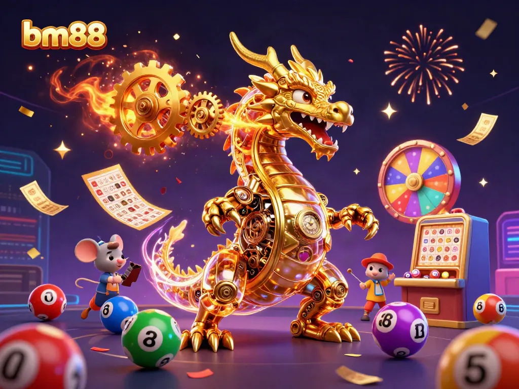 Engage with your luck at bm88, surrounded by colorful lottery elements and festive atmosphere.