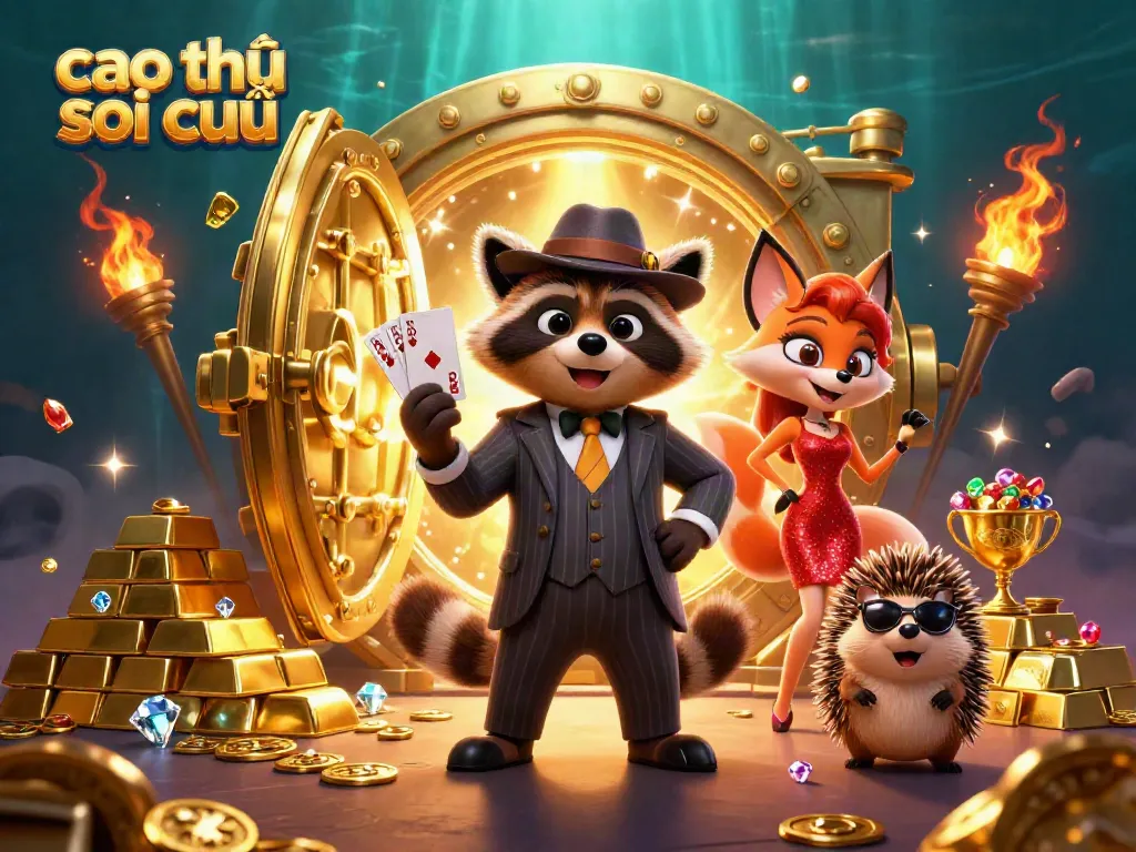 Maximize your winnings with cao thủ soi cầu strategies, featuring a charming raccoon in a casino scene.