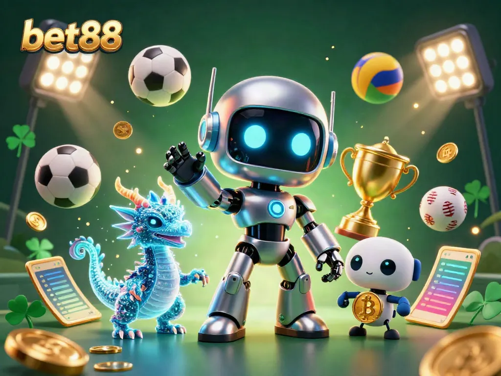 Experience thrilling wins with bet88 in this vibrant 3D casino scene showcasing dynamic gaming elements