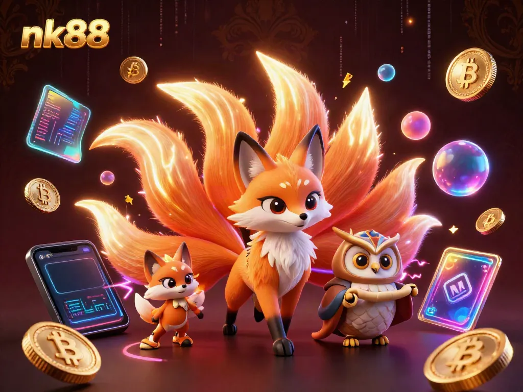 Bet with nk88 using strategies from a colorful gambling illustration featuring spirits and energy elements.