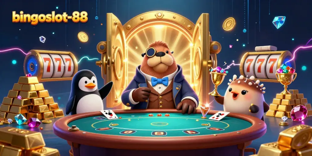 Rasakan keseruan di bingoslot-88 dengan walrus jolly dan dealer penguin di meja poker bawah laut.