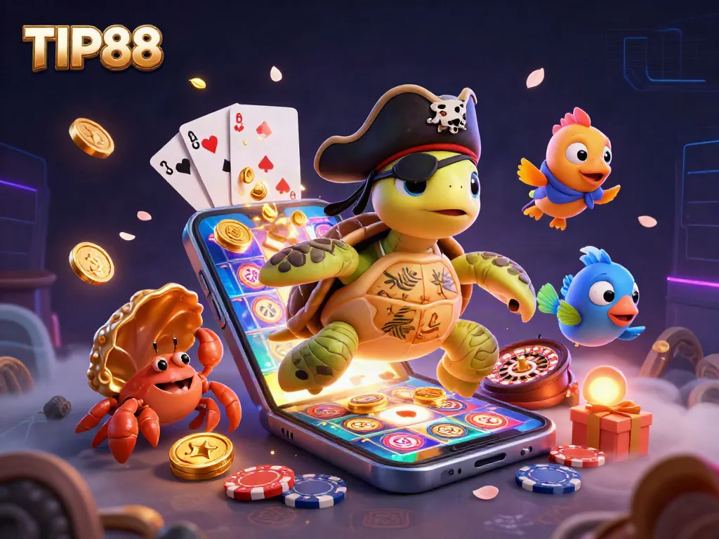 Win big at TIP88 with thrilling games featuring a pirate turtle and dazzling treasures.