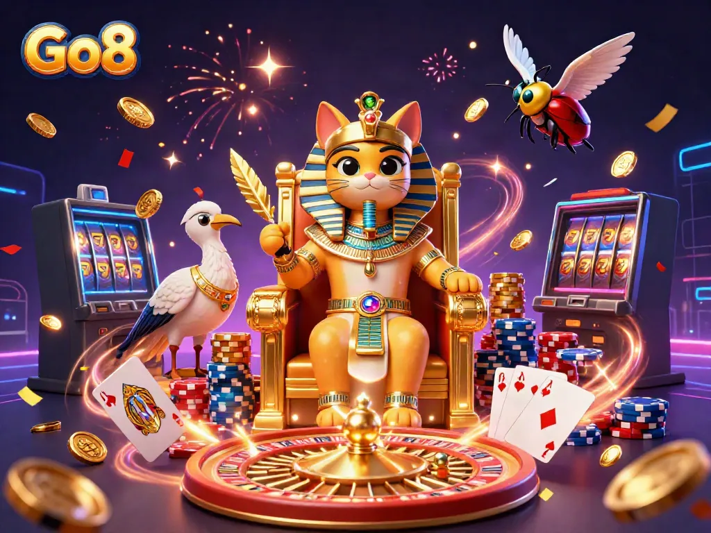 Experience the thrill of Go8 with a vibrant scene of casino excitement and luck.