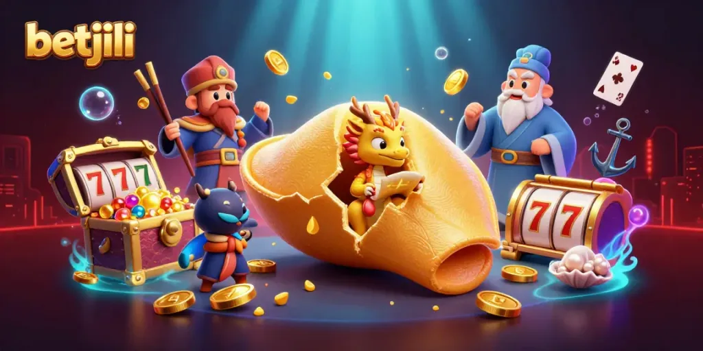 Experience the thrill of betjili casino with golden fortune cookie and dynamic slot elements.
