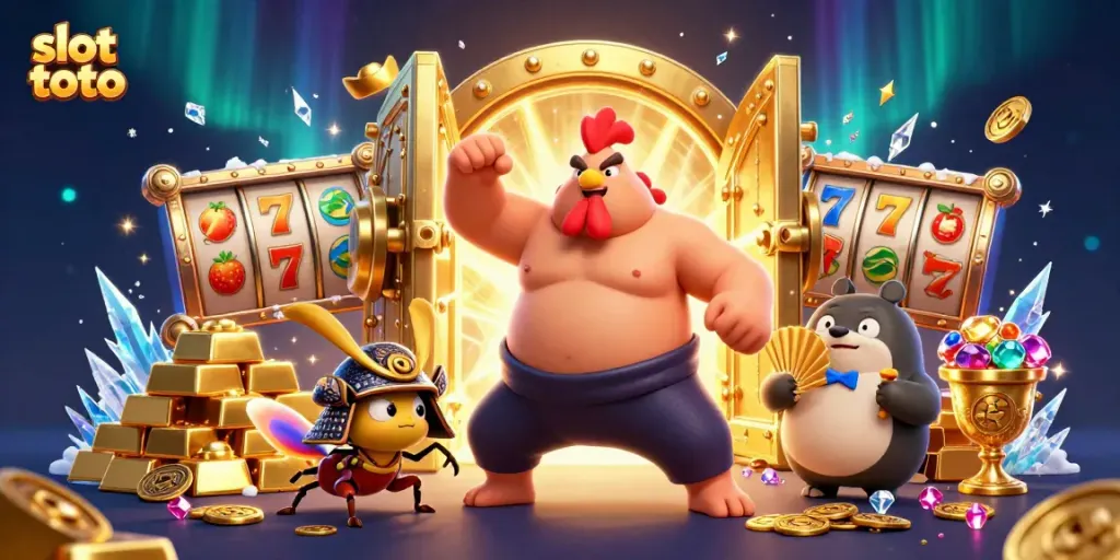Meriahkan slot toto dengan ilustrasi 3D karakter yang beraksi, penuh harta dan keberuntungan.