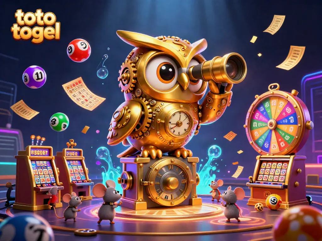 Toto togel players engage with vibrant lottery elements in a lively casino scene.